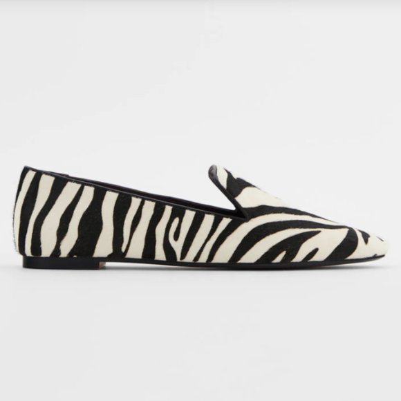 Zara Shoes - Zara Zebra Print Calf Hair Loafers
